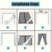 磁性纱门，柔软网状，易于清洁，透气有效防蚊，适合室内/室外使用，蚊帐 - 彩色 - 查看 7