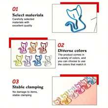 20 pièces/40 pièces Clips de reliure mignons en forme de clé de sol, fournitures de bureau créatives, pinces à papier colorées, couleur aléatoire, fournitures scolaires, rentrée scolaire