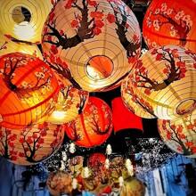 3pcs/5pcs Set Of Plum Blossom Lantern, Cherry Blossom Hanging Paper Lantern, Crane Lantern (Excluding Light), Decor For Oriental Chinese Restaurant, Japanese Home, Wedding Party, New Year, Birthday, Bathroom Hanging