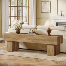 Tribesigns TV Stand For 55/60/65 Inches TV, 63" Farmhouse Entertainment Center, Low TV Console Table For Living Room, Long Media Console Television Stands, Brown - 棕色 - 查看 4