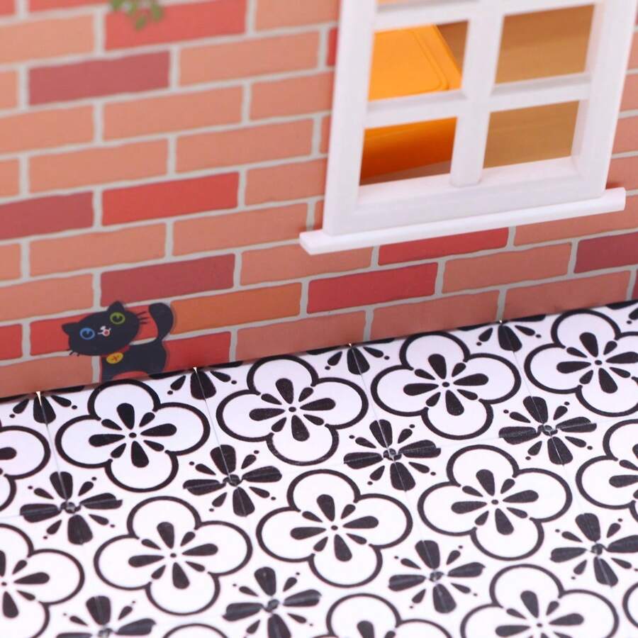 Set de 9 kits en miniatura de modelos de piso de madera, escenas en miniatura de cocina/habitación/sala de estar, decoración para casas de muñecas DIY, regalo de coleccionista aficionado