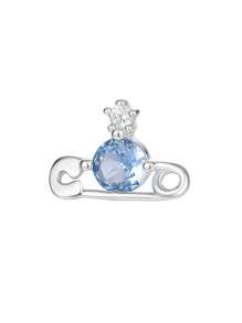 1 pieza Pendientes de plata de ley 925 con circonita, pendientes decorativos creativos y personales con un toque elegante, adecuado para uso diario de las mujeres, regalo para el Día de la Madre/Novia/San Valentín