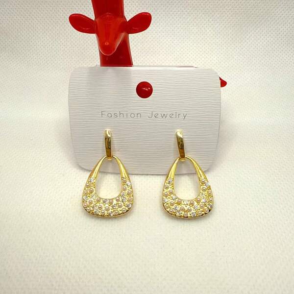 1 Pair Copper Alloy Cubic Zirconia & Pearl Minimal Style Earrings, Lightweight & Suitable For Daily Wear, Gift-Giving Occasions