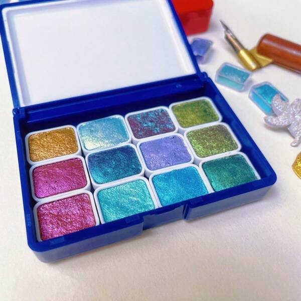 Peinture aquarelle caméléon perlée 6-12 couleurs, ultra scintillante, spécialement conçue pour la décoration des ongles et le fleurissement, fournitures scolaires, rentrée scolaire