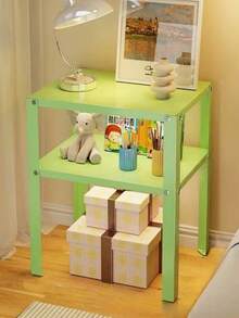 1pc Space-Saving Simple Iron Bedside Shelf, Bedside Table, Nightstand, Assembly Required
