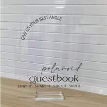 1 Stück Hochzeitsfoto Gästebuch Photobooth Gästebuchschild, Gästebuchschild - Acrylbogen-Schild, Hochzeitsfoto Gästebuchschild Acryl Hochzeitsschild für Zeremonie und Empfang, weißes Photobooth Schild mit Ständer für Jahrestag, Geburtstag, Hochzeit, Abschlussfeier, Sommergaben, Schule Liefern, Raumdekoration