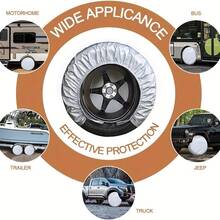 Juego de 4 cubiertas para neumáticos, protectores de ruedas anticorrosión para neumáticos de repuesto de coches, autocaravanas y vehículos de camping - Multicolor - Ver 4