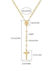 1pc Cross Pendant Y-Necklace, Religious Jewelry For Anniversary Gift, Suitable For Casual, Church, Festival Occasions, Religious Symbol, Elegant Accessory - Cross - View 5