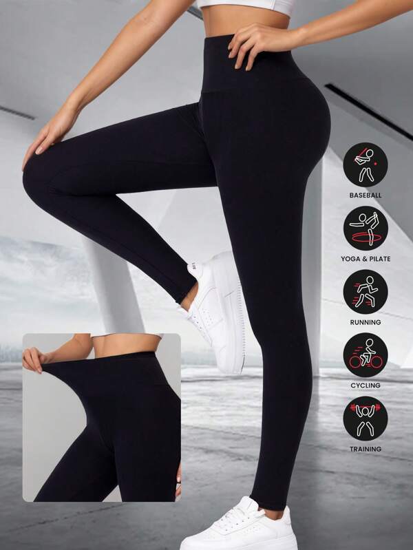 1Pc Plus Size Women's Sports Set, Women's Sports Leggings, Women's Tights, Yoga Pants