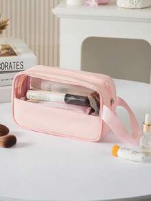 3/1 件，大容量，防水，化妆收纳袋，透明袋，旅行洗漱包，透明，便携式设计和双手柄 - 非常适合整理化妆品和洗漱用品收纳袋，化妆包，化妆收纳袋旅行必需品包，适合学校假期返校用品洗漱包防水洗漱包