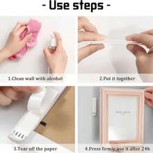 24-Piece Heavy Duty Picture Hanging Strips - No Nails, No Damage, Easy Removal - 24-Piece For Frame Installation Bars - White - View 7