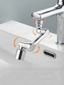 1 Stück drehbarer Wasserhahn-Verlängerer, 1080 Grad spritzwassergeschützter drehbarer mechanischer Wasserhahn-Arm, multifunktional und langanhaltend drehbare Wasserdüse, Teleskopvorrichtung, geeignet für die Installation von Wasserhähnen in Badezimmern und Küchen Zuhause