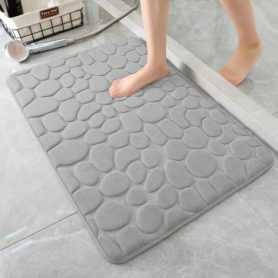1pc Pebble Embossed Anti-Slip Floor Mat, Doormat/Bathroom Absorbent Carpet - Multicolor - View 1