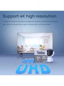 Lenovo TF106 High-Speed Memory Card Class10/U3/V30 Triple Certification 4K Ultra-High-Definition Recording -25℃~85℃ Wide Operating Temperature Waterproof, Shockproof And X-Ray Proof Specially Designed For Sports Cameras/Drones