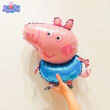 Hasbro 2pcs George Pig Cartoon Style Balloon Set, Cute Cartoon Style Bracelet Decorations, Suitable For Carnival Parties, Photo Props, Christmas & Birthday Gifts - YY-xZPQ-067+502 - View 6