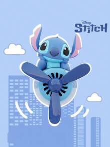 1pc Adorable Stitch Car Air Freshener, Creative & Fun Car Vent Clip Decor With Ocean Lemon Scented Wafer, Relaxing For Car Interior Fragrance