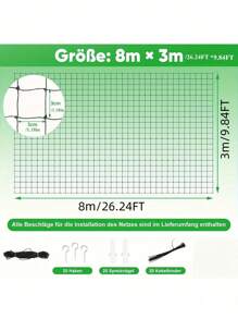 236.22 X 118.11 Inches Reinforced Steel Wire Balcony Cat Net, UV-Resistant & Weather-Proof Black Window Cat Protection Netting