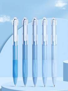 5 Pcs A Set 0.5mm ST Gel Pens With Gradient Tip Color, Quick-Drying 0.5 Black Pens, Suitable For Student Exams, Office Work, And Business Signatures
