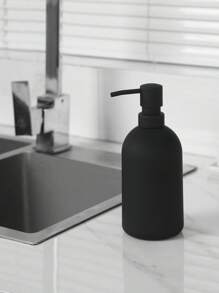 1 Peça Dispensador de Sabão Recarregável Preto Fosco de 16oz, Adequado para Bancadas de Banheiro e Cozinha