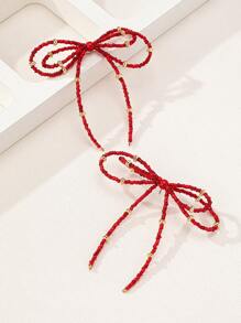 1 Pair Fashion Multi-Layer Butterfly Beaded Tassel Earrings For Women