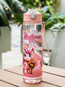 1pc 750ml/25oz Cartoon Pony Themed Plastic Water Bottle, Leak-Proof, Portable, Straw, Hand Washable, Suitable For Outdoor Activities, Games, Cycling, Camping, Great For Holidays And Birthday Gifts
