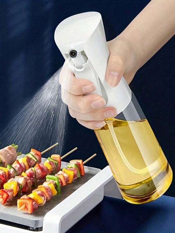 1 pieza Botella rociadora de aceite para uso doméstico y barbacoas, rociador de aceite de oliva y aceite de cocina, pulverizador de reducción de grasa, accesorio pulverizador de aceite recargable para cocina al aire libre y barbacoa. Botella atomizadora de alta presión de 200ml/300ml/500ml para cosmética, agua, cabello y rostro.