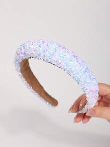 1pc Sparkling Colorful Sequin Headband, Elegant Luxury Fashion Hairband, Korea Style Hair Accessory