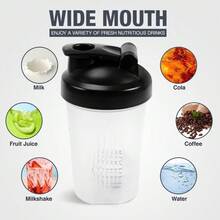 ‌Leakproof Shaker Bottle With Mixing Balls - 12oz  Protein Shaker Cup For Gym, Workouts & Travel - Ideal For Protein Powder, Pre-Workout & Supplements - Portable Drink Bottle For Fitness Enthusiasts & Athletes (White) - Trắng (gói 2) - Xem 3