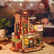 Robotime Puzzle 3D ROKR per adulti, stile natalizio, regalo da sogno, kit modello in legno, fabbrica luminosa, kit fai da te per casa delle bambole, costruzione con musica e luci, regali di compleanno e di Natale per adolescenti e bambini. - Multicolore - Visualizzare 7