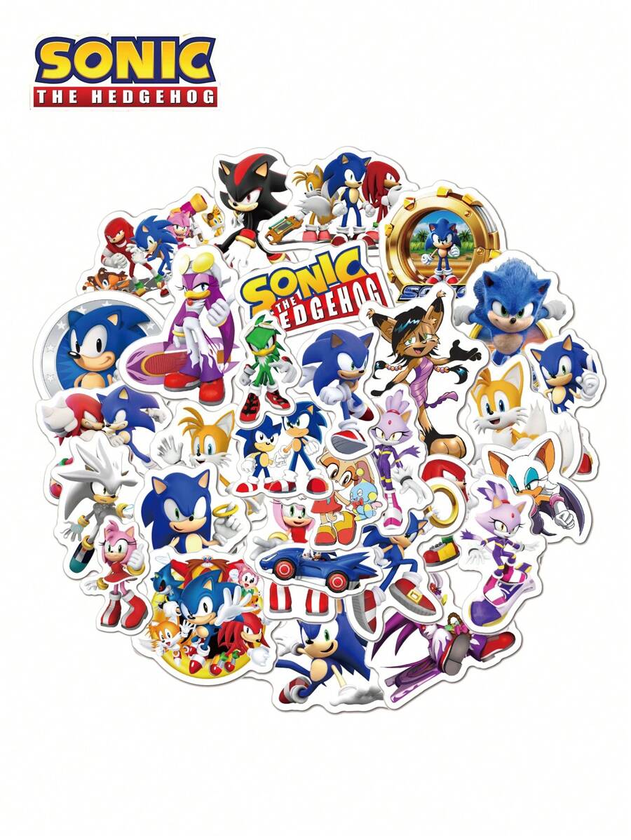 Sega 50 张官方授权系列贴纸 Miles Prower Amy Rose The Echidna 电脑马克杯行李装饰贴纸万圣节圣诞节生日最佳礼物妈妈和朋友周年纪念礼物，适用于学校用品，返校