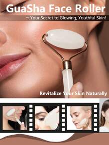 Conjunto de Ferramentas de Massagem de Beleza Facial, Incluindo Rolo, Prancha de Massagem, Prancha de Raspagem das Costas do Corpo, Opções de Rosa e Branco