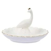 孔雀首饰托盘、情侣戒指架、装饰戒指盘、陶瓷首饰收纳盒、女士化妆托盘收纳盒旅行必备品返校宿舍收纳秋季装饰 - 彩色 - 查看 9