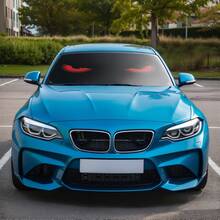 Easypie Selection 1pc Stylish Red Eyes Car Sun Shade - UV Ray Blocking, Foldable Windshield Protector With 4 Free Suction Cups, TPU Material, Perfect For SUVs & Cars, Beach Seaside Scenery Design - one-size - View 3