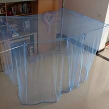 1pc Lightweight Polyester Mesh Canopy Bed Curtain - Portable Summer Mosquito Net, Suitable For Patio, Porch, Camping & Bedroom Decor, Breathable Design For Quiet & Cozy Ambience, Easy To Install Mosquito Net, Summer Bedding Accessory - Blue - View 4