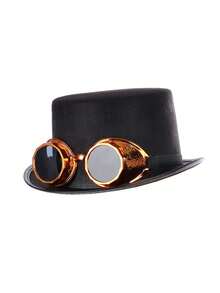 1 件/2 件/3 件黑色林肯帽、爵士帽、林肯眼镜，适合舞台表演、魔术师、万圣节、朋克