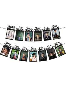 13 毕业派对装饰 2025 毕业照片横幅适合 2025 届毕业装饰 K-12 照片展示适合高中 5 年级和 8 年级毕业派对用品（黑色），适合记录新婚快乐，派对照片记录生活，留住美丽。 - 彩色 - 查看 9