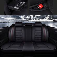 5-Piece Full Set Luxury Universal Faux Leather Seat Covers - Includes Easy Inside Zipper Installation, Guaranteed Airbag Deployment Access, Soft Feel & 4-Season Durability - 黑紅色 - 查看 7