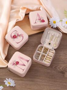1 Pc A-Z Letter Jewelry Box Ring Storage Box Necklace Storage Box Gifts For Girls Bridesmaid Gifts Mom Gift Ideal Gift White Jewelry Box Pink Jewelry Box