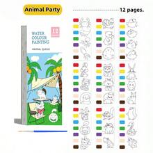 1pc Watercolor Memo Note Painting Book, Coloring Book, Drawing Book, Educational Drawing Practice Notebook, Handmade Stress Relief Painting Book, Creative Doodle Painting Book. Interesting And Simple, Cultivates Drawing And Hands-On Ability, Enhances Focus And Imagination. Suitable As Christmas, Birthday, Party, New Year, Halloween Gift. - Multicolor - View 12