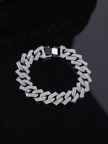 CVNANA 1 szt Europejskie i amerykańskie Hip-hop Styl Błyszczący Diament Inkrustowane Naszyjniki lub Bransoletki Dla kobiet , Złoto/srebro PLATEROWANY Stal Nierdzewna Mężczyźni Kobiety Naszyjnik z łańcuszkiem Moda Biżuteria Różny Rozmiary Dostępny