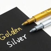 4pcs/2pcs/1pc Set Elegant Gold & Silver Calligraphy Pens With Waterproof Glitter Ink, For Writing Wedding, Birthday, Mother's Day Cards, Thankfulness Letters To Mom, Invitations, Envelopes, DIY Crafts, Invitation Pens, Markers