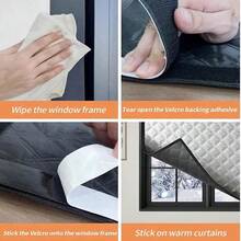 1 tấm rèm cách nhiệt viền đen làm từ vật liệu bề mặt Graphene cotton hóa dày, che phủ mọi góc cạnh của cửa sổ, cách nhiệt và giảm tiếng ồn, thích hợp cho phòng khách, nhà bếp, phòng tắm, những nơi ồn ào - màu đen - Xem 8