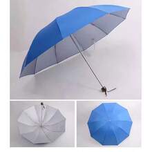 Outdoor Umbrellas - Paraguas de pegamento plateado de 8 huesos y 3 secciones - Ver 5