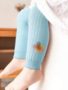 6pcs Pack Girls Floral Print Cropped Tights, Sweet & Cute Style Suitable For Daily Wear - Multicolor - View 2