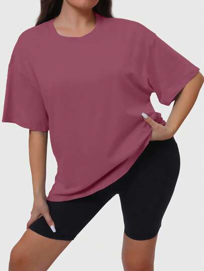 SUPEKYKO Women's Plus Size Short Sleeve T-Shirt - Loose Fit Active Top For Gym, Yoga & Casual Wear | All-Season Comfort