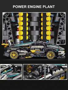 1000+ Pcs Racing Car Building Blocks Toy, Made Of ABS, 1:14 Scale Adult Gift Construction Blocks Car Model, Hobby Collectible Decor Toy Vehicle Bricks,Building Model,Building Blocks Adults,Voiture Collection