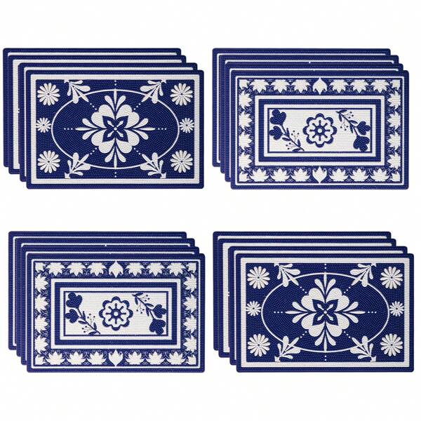 4pcs 5D DIY Cute Cat Pattern Diamond Painting Placemats,Vibrant Cat And Flower Heatproof Placemats,Suitable For Dining Table,Home Gathering,Indoor Dining Room,Kitchen,Camping,Dining Table Holiday Decoration,Size 20*30cm/7.87*11.81 Inch