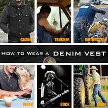 Denim Vest Jacket For Men Fashion Stretchy Trucker Sleeveless Jean Outerwear