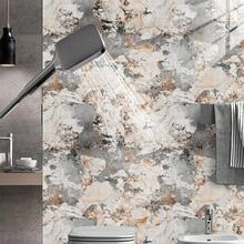 1 卷大理石外观自粘墙纸 - 防水、防油、可移除接触纸、简约北欧风格厨房台面防油贴纸，适用于厨房台面、橱柜、浴室墙壁、客厅装饰 - 大理石风格，自粘，易于协调 - 彩色 - 查看 5