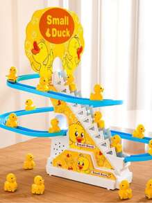 The Yellow Duck Automatic Climbing And Sliding Toy Is Perfect For Birthday And Holiday Gifts. Manual Installation Of Track (Requires Two No. 5 Batteries To Be Provided),Duck,Sensory Toys,Ducks